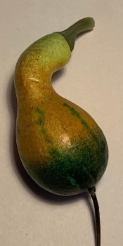 Mini Deko Flaschenkürbis grün-gelb